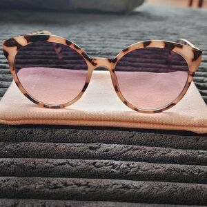 Summer & Rose Pink Tortoiseshell Round Sunglasses